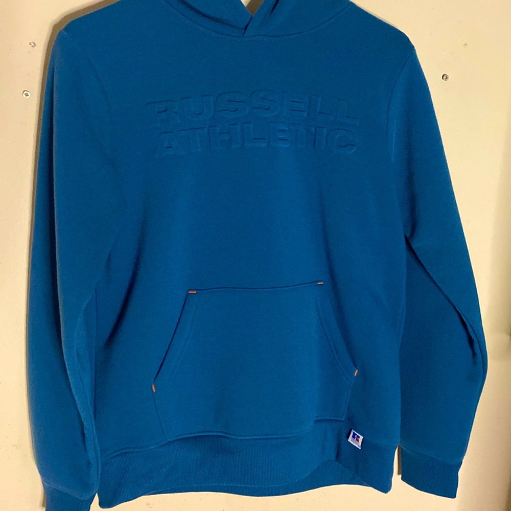 blue hoodie